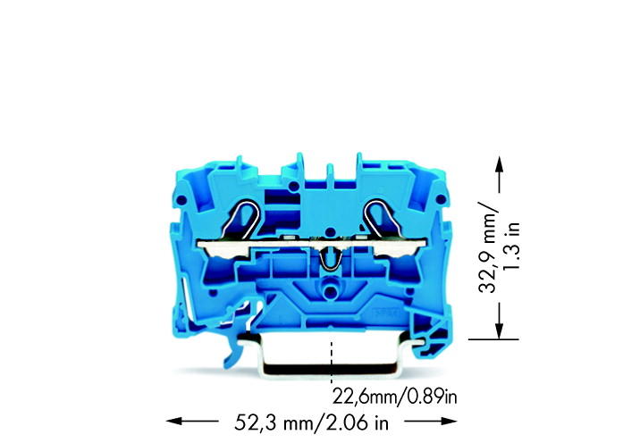 WAGO Prolazna klema za 2 provodnika - Za provodnike 4 mm2 - Nominalna struja 32 A - Centralno i bočno označavanje - Za DIN-šinu 35 x 15 i 35 x 7.5 - 2004-1204