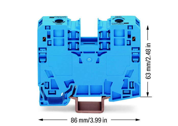 WAGO Visokostrujna klema; za 2-provodnika - 35mm2 - bočni slotovi za označavanje - Samo za DIN 35 x 15 šinu; 3.5 mm debljine - 285-134