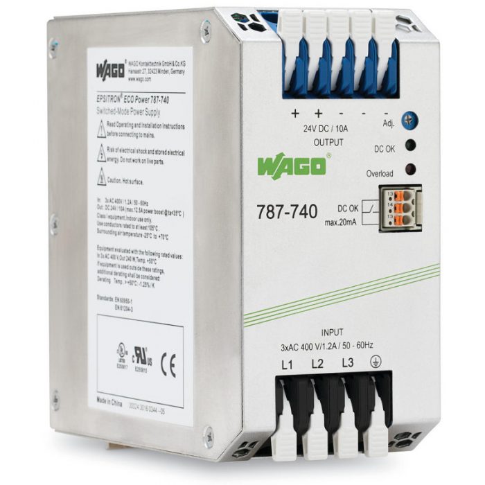 WAGO Svičersko (switched mode) napajanje - EPSITRON® ECO POWER - tro-fazno - 24 VDC - 10 A - DC OK kontakt - 787-740